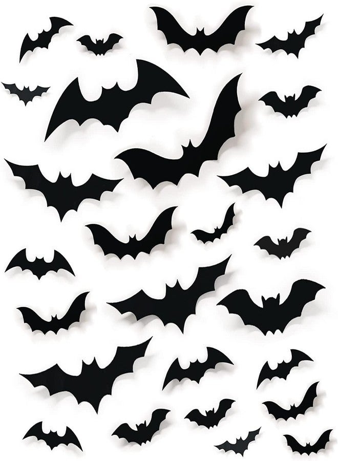 Incrizma 68Pcs Bat Wall Decor, Halloween Bats Decorations 3D Bats WallDecor Realistic Felt Bats Stickers for Outdoor DIY Home Decor Party Supplies (Halloween Bat PInk N Black) - Image 1
